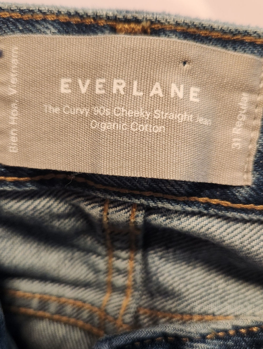 Everlane Curvy 90s Cheeky Straight Jean Organic Cotton Size 31 Med Wash - Picture 13 of 16